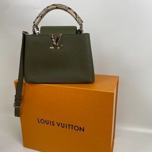 Louis Vuitton Capucines Leather Python PN green